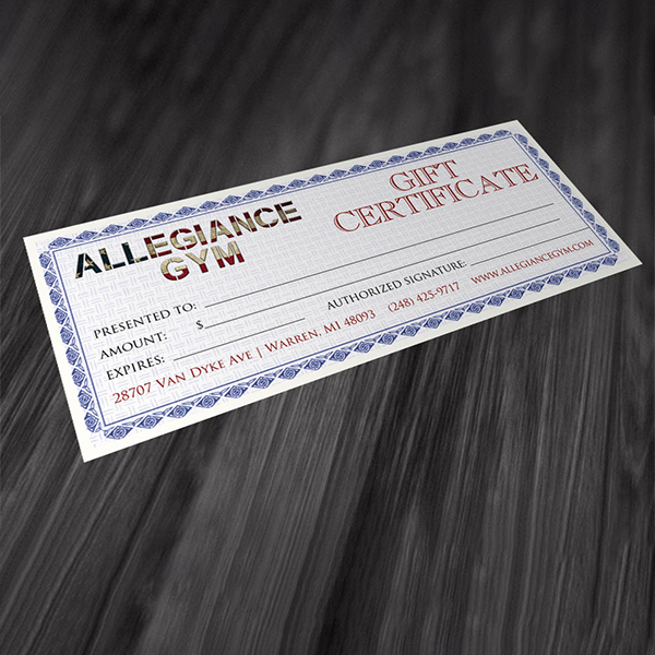 Gift Certificates 1