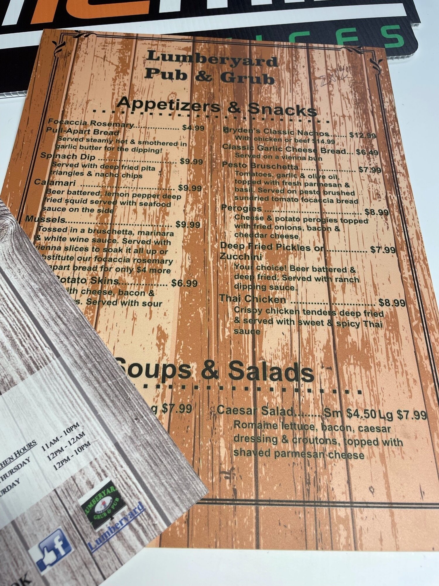 Polystyrene Menus 2