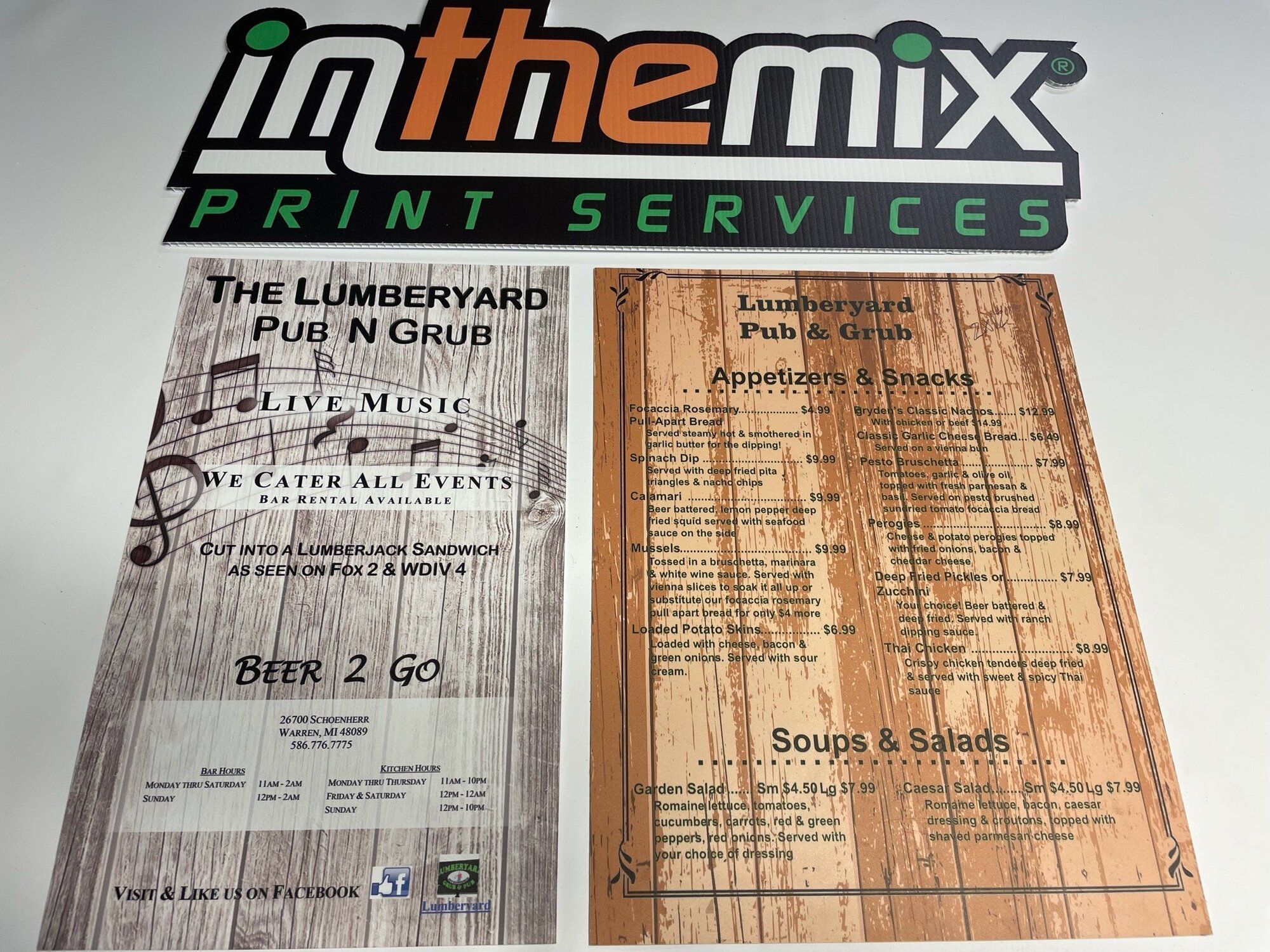Polystyrene Menus 3